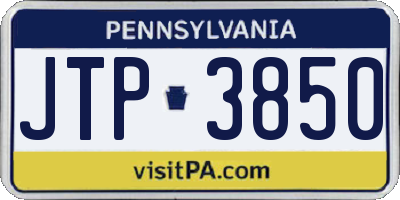 PA license plate JTP3850