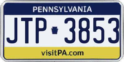PA license plate JTP3853