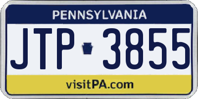 PA license plate JTP3855