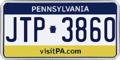 PA license plate JTP3860