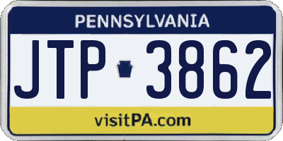 PA license plate JTP3862
