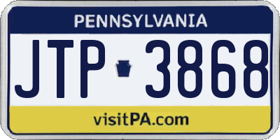 PA license plate JTP3868