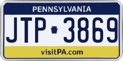 PA license plate JTP3869