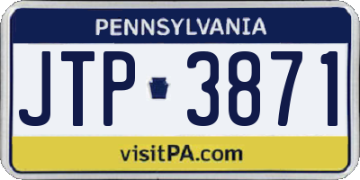PA license plate JTP3871