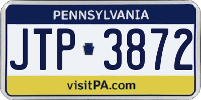 PA license plate JTP3872