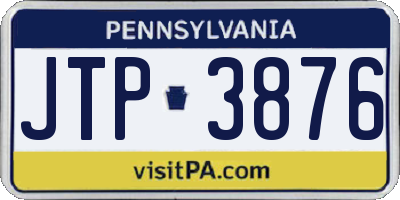 PA license plate JTP3876