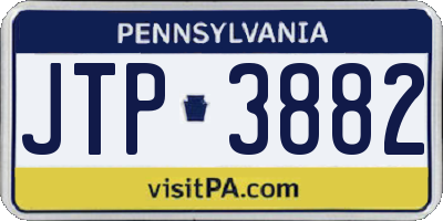 PA license plate JTP3882