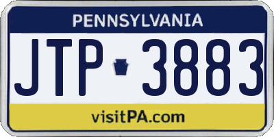 PA license plate JTP3883