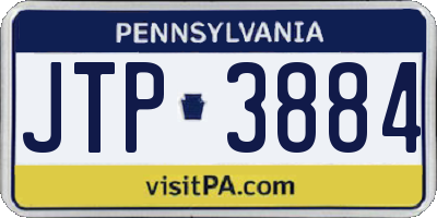 PA license plate JTP3884
