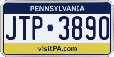 PA license plate JTP3890
