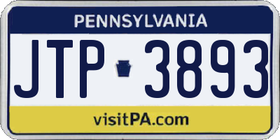 PA license plate JTP3893