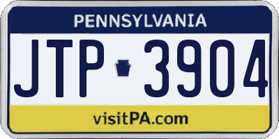 PA license plate JTP3904
