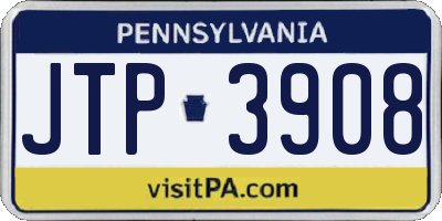 PA license plate JTP3908