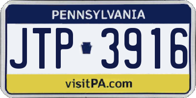 PA license plate JTP3916