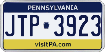 PA license plate JTP3923