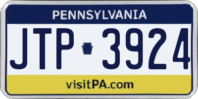 PA license plate JTP3924