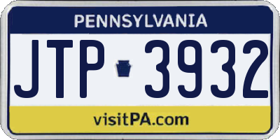 PA license plate JTP3932