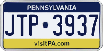 PA license plate JTP3937