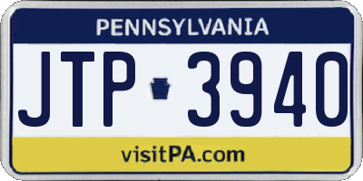 PA license plate JTP3940