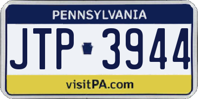 PA license plate JTP3944