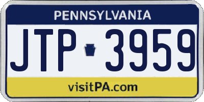 PA license plate JTP3959