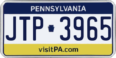 PA license plate JTP3965