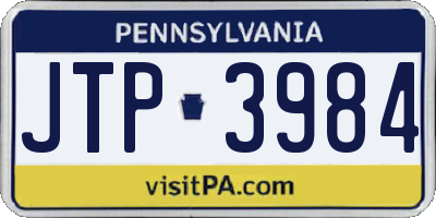PA license plate JTP3984