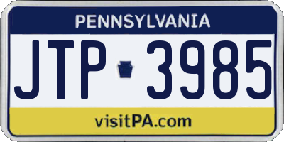 PA license plate JTP3985