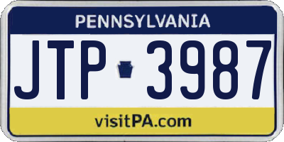 PA license plate JTP3987