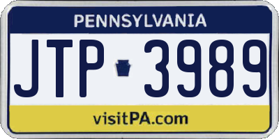 PA license plate JTP3989