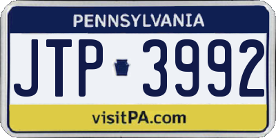 PA license plate JTP3992