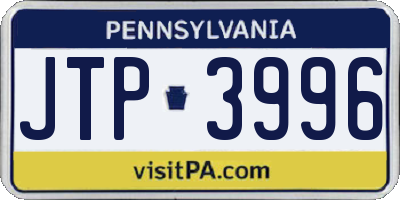 PA license plate JTP3996