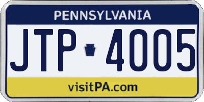 PA license plate JTP4005