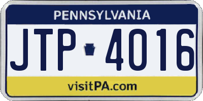 PA license plate JTP4016