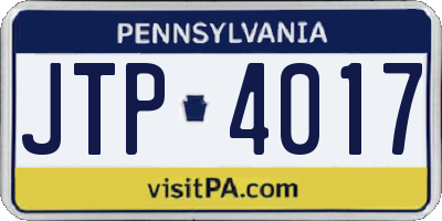 PA license plate JTP4017