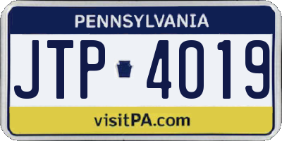 PA license plate JTP4019