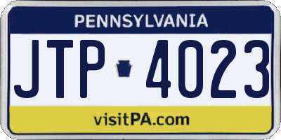 PA license plate JTP4023