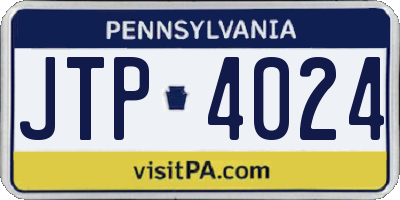 PA license plate JTP4024