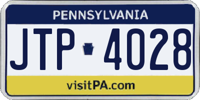 PA license plate JTP4028