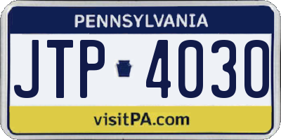 PA license plate JTP4030