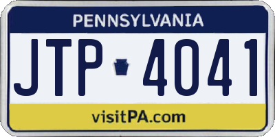 PA license plate JTP4041