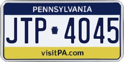 PA license plate JTP4045