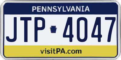PA license plate JTP4047