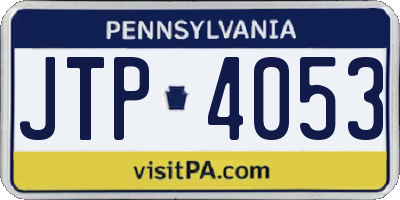 PA license plate JTP4053