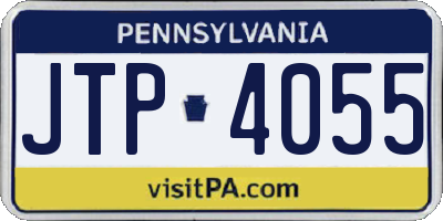 PA license plate JTP4055