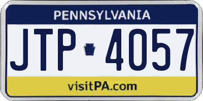 PA license plate JTP4057