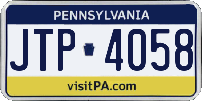 PA license plate JTP4058