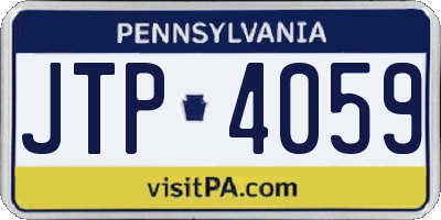 PA license plate JTP4059