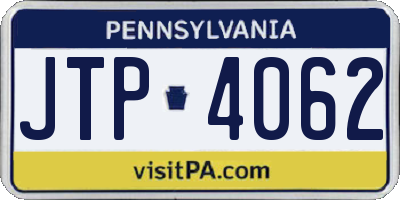 PA license plate JTP4062