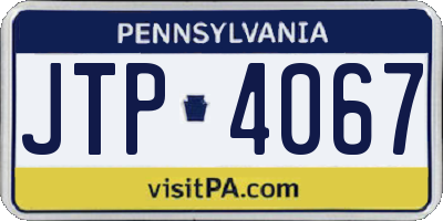 PA license plate JTP4067